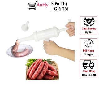 Dụng cụ nhồi lòng làm xúc xích lạp sườn 3 phễu thông minh, dụng cụ ép lạp xưởng nhồi mực dồi thịt bằng tay tiện lợi