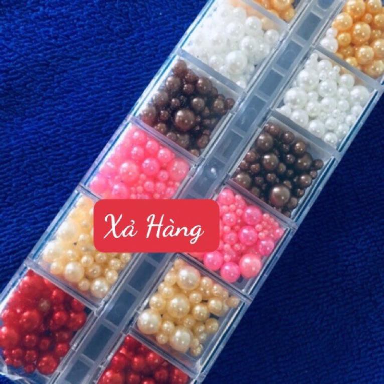 Trai nhựa tròn mix sét trang trí điện thoại, váy áo, giày dép, phụ kiện trang trí móng tay phụ kiện thủ công