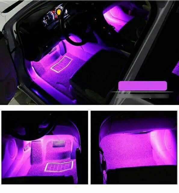 Đèn Led gầm ghế ô tô 12 Bóng led - Đèn Led Trang trí nội thất ô tô - Ánh sáng tuỳ chỉnh nhiều màu sắc - Nháy theo nhạc