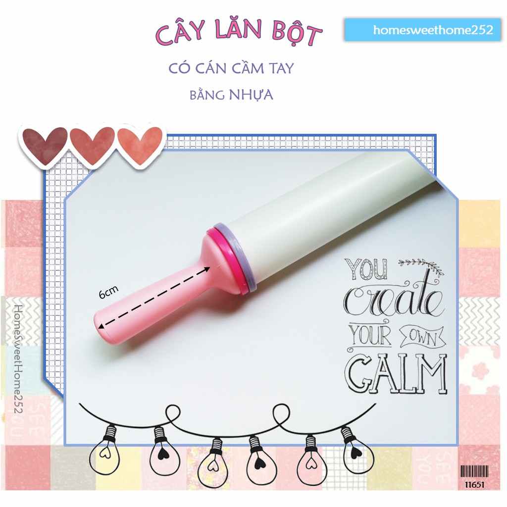 Cây lăn bột có cán cầm tay bằng nhựa - HOMESH252