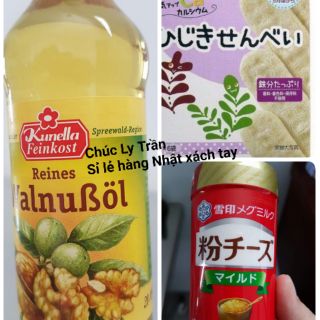 Combo bánh pigeon, dầu óc chó, phô mai rắc cháo cho bé