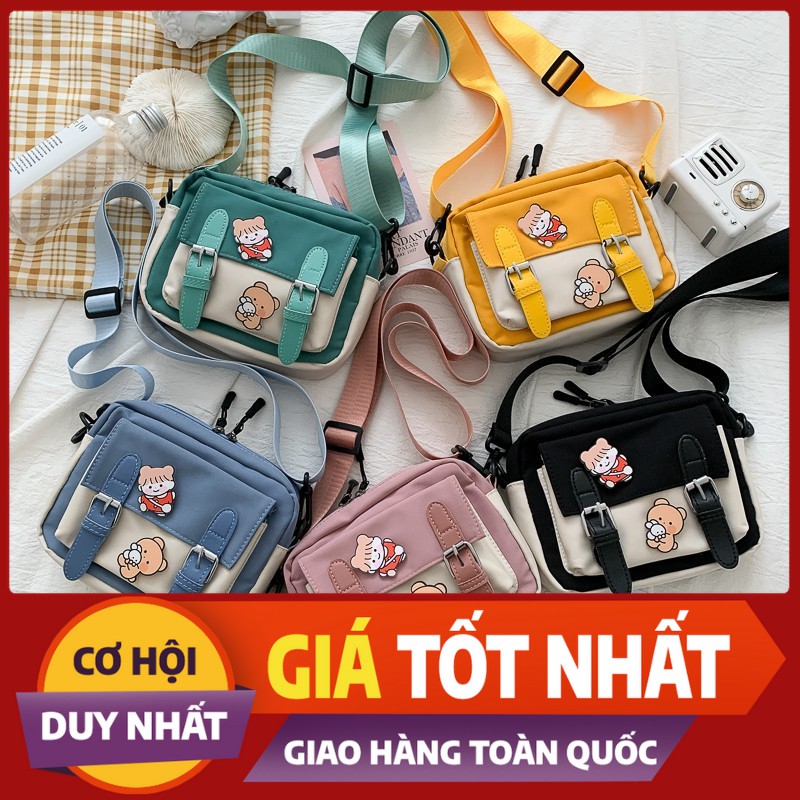 Túi vải mini đeo chéo mềm đẹp / Túi vải Canvas phong cách Hàn Quốc