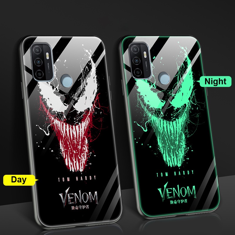 Ốp Điện Thoại Kính Cường Lực Dạ Quang Cho Oppo A5 2020 A9 2020 A5s A7 A12 Reno5 A53 2020 A3s A12e Realme C1 F11 F5 F9 Realme 2 Pro Dragon Anime Cases Glow in the Dark