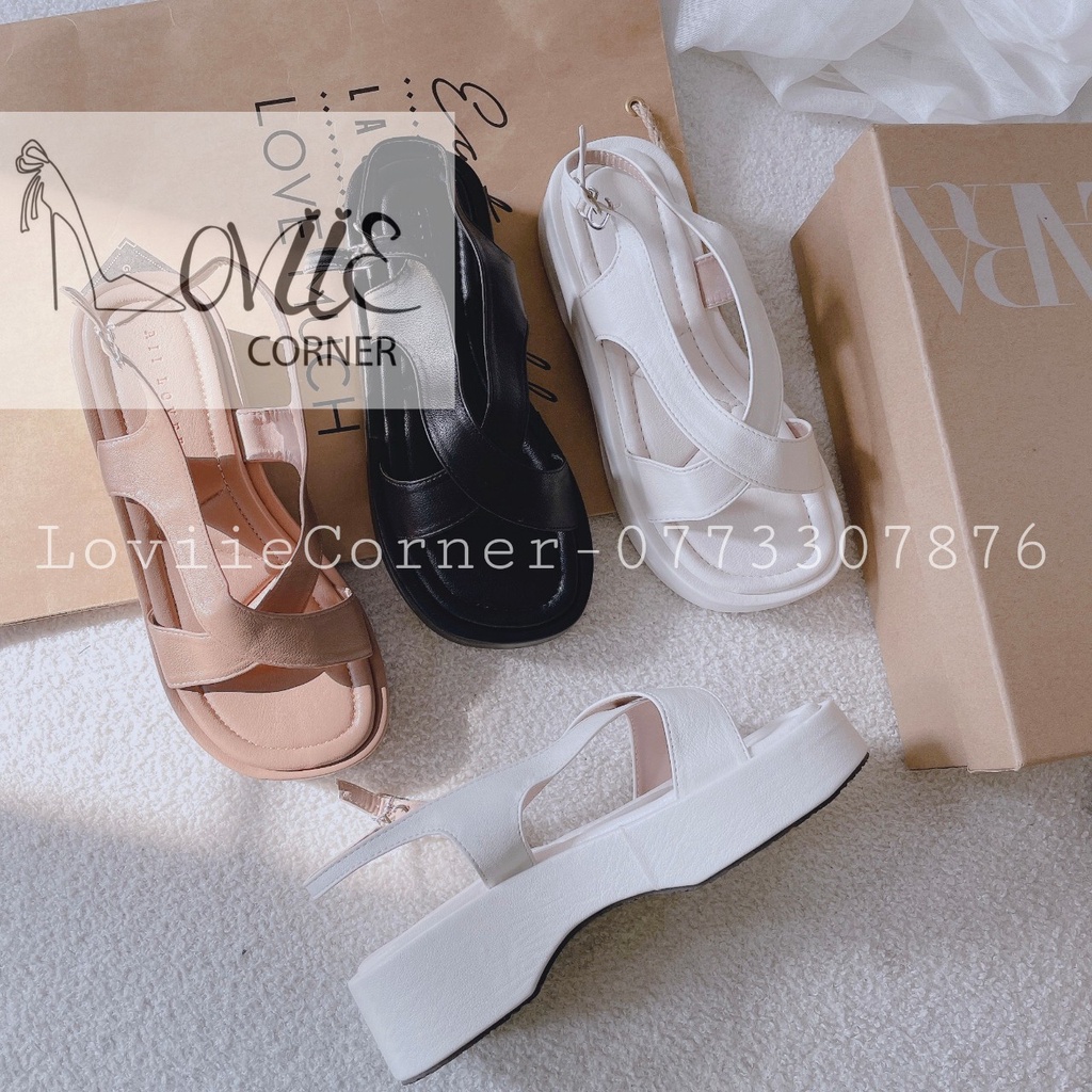 SANDAL XUỒNG LOVIIECORNER - GIÀY THỜI TRANG PHONG CÁCH NỮ TÍNH QUAI NGANG CHÉO ĐẾ BẰNG S220711
