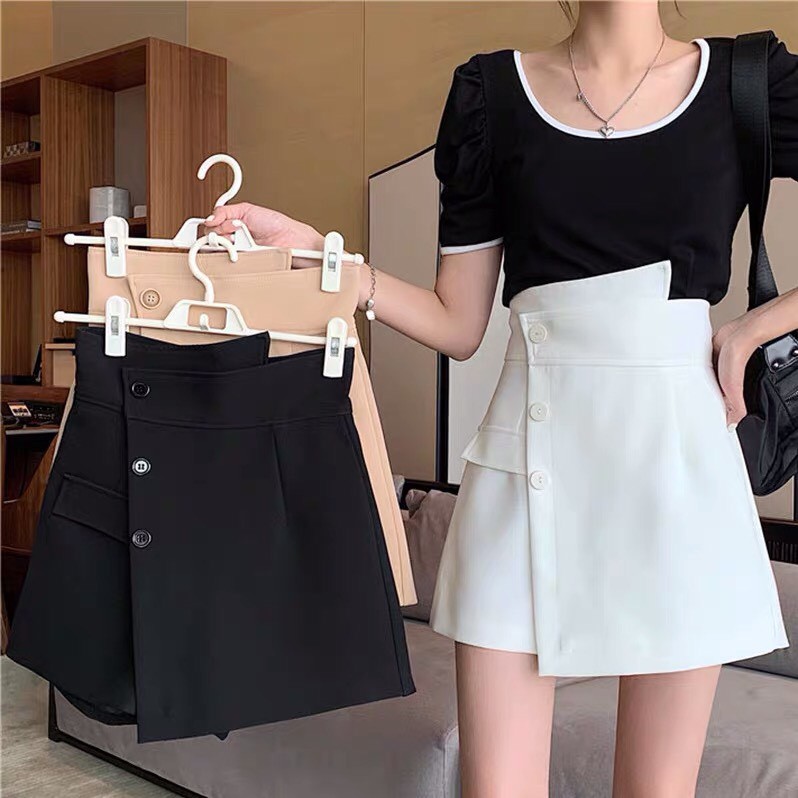 [Quà tặng là dây buộc tóc shop tri ân khách hàng] Quần giả váy cạp chéo 3 cúc hottrend, Quần short giả váy tôn dáng MS09 | BigBuy360 - bigbuy360.vn