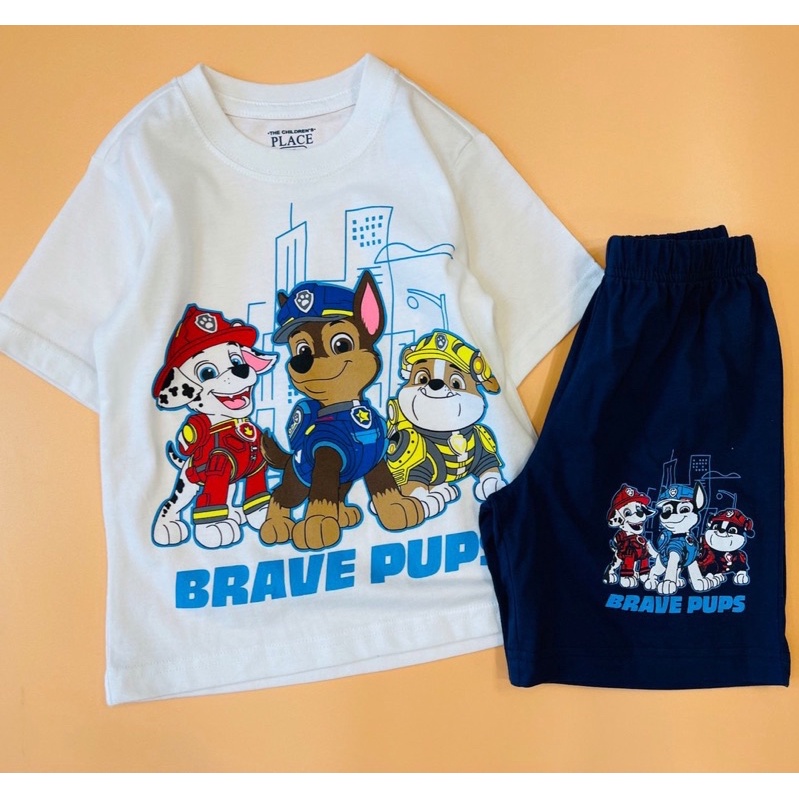 Bộ đồ thun cotton cộc tay Bé trai paw Patrol spiderman hè 2022