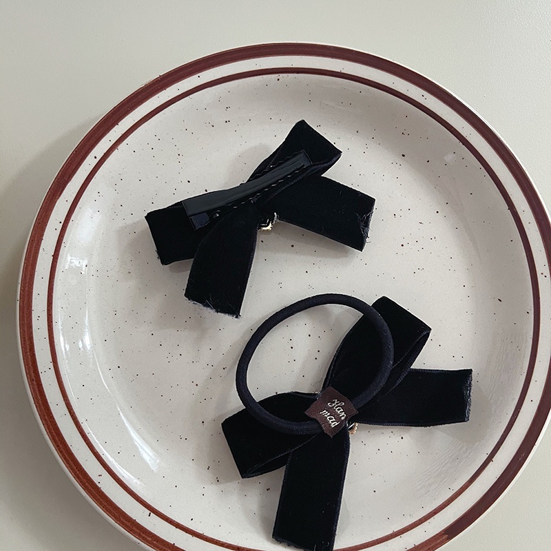 Set dây buộc tóc bằng nhung thắt nơ phong cách Hàn Quốc Nhật Bản dành cho nữ