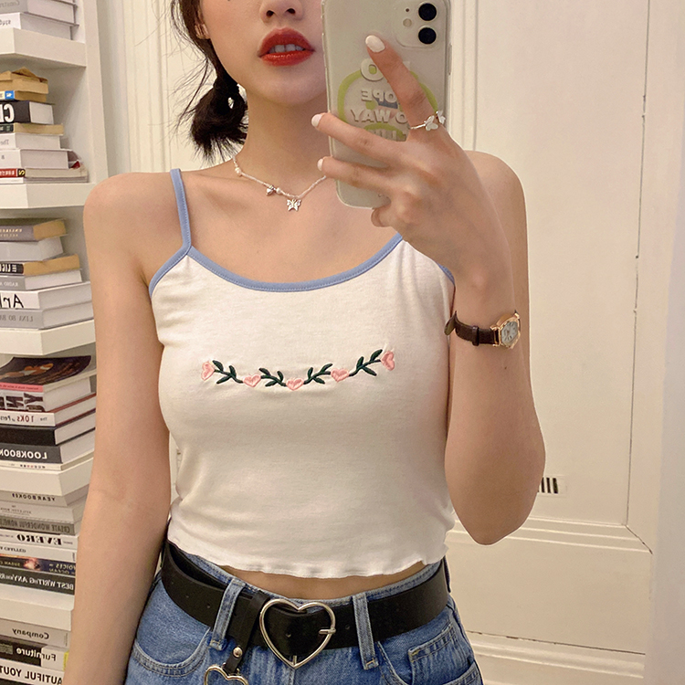 Áo Hai Dây Thêu Hoa Co Giãn 42784 Mã42784 | BigBuy360 - bigbuy360.vn