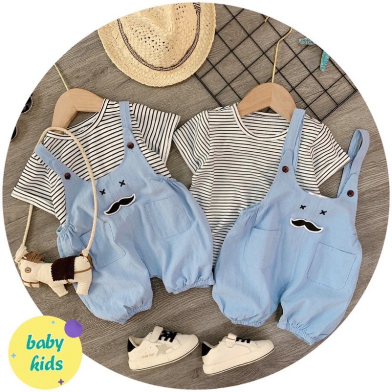 xả Set yếm áo kẻ xinh yêu