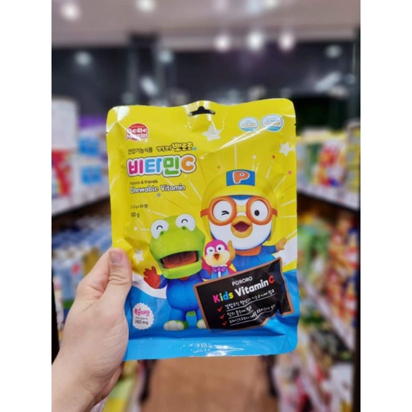 Kẹo Vitamin C&D Pororo Vị Đào 60g