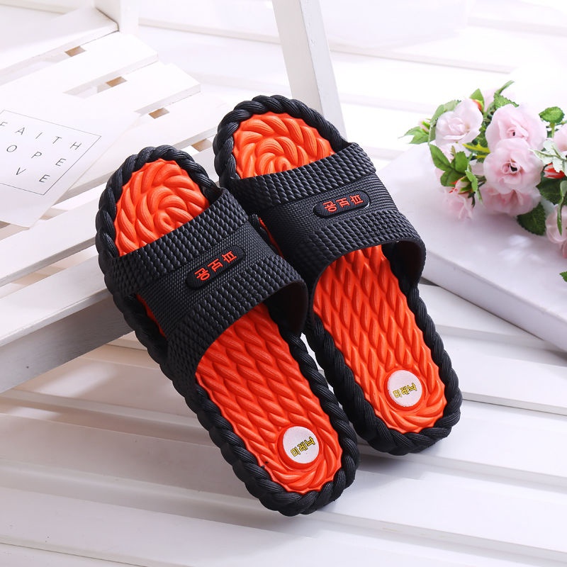 【Deodorant Soft Anti-Slip】Slippers Female Summer Home Massage Bathroom Indoor Couple Slipper Men and Women