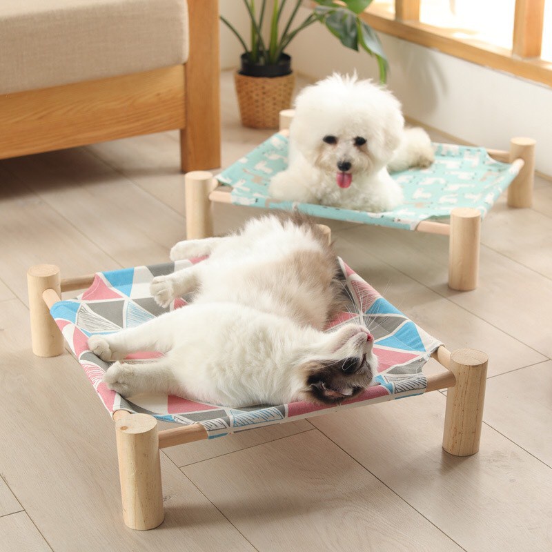 Giường gỗ cho thú cưng, dễ dàng tháo lắp và làm sạch