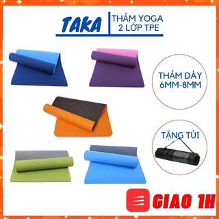 [GIAO 1H] Thảm tập YOGA,thảm tập GYM cao su tpe 2 lớp siêu bền 6mm và 8mm BẢO HÀNH 1 ĐỔI 1