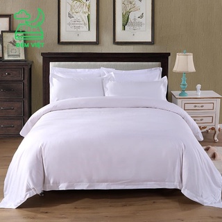 Bộ Chăn Ga Gối Trắng Trơn 100% Cotton T300 Chuyên Dùng cho khách sạn 5 sao