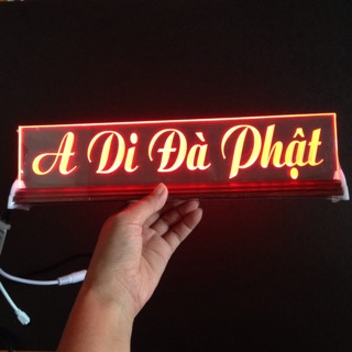 Chữ điện mica đèn led : A DI ĐÀ PHẬT ( cao9cm x dài 30cm)