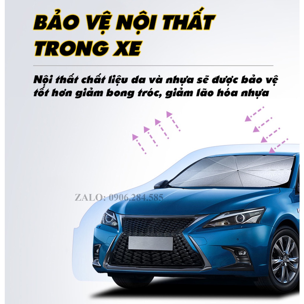 Ô che nắng kính trước xe ô tô chống tia UV thiết kế nhỏ gọn chất liệu siêu bền