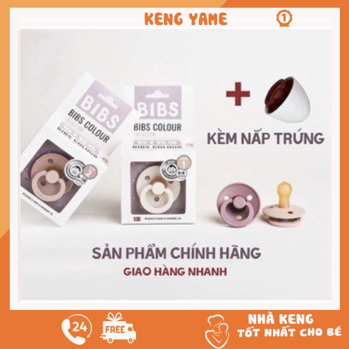 Ti giả ti ngậm BiBs chính hãng được làm từ cao su tự nhiên (tặng kèm nắp trứng)