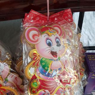 1 cặp giấy dán chuột trang trí 2020