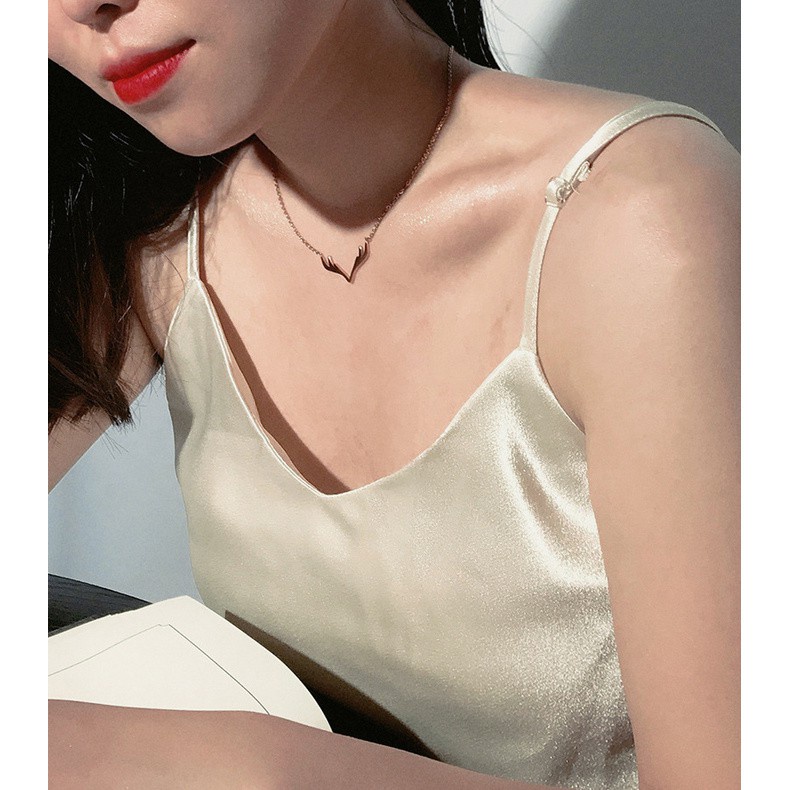 Dây chuyền mặt gạc tuần lộc phiên bản Hàn Quốc bằng thép titan mạ vàng 18k màu vàng hồng