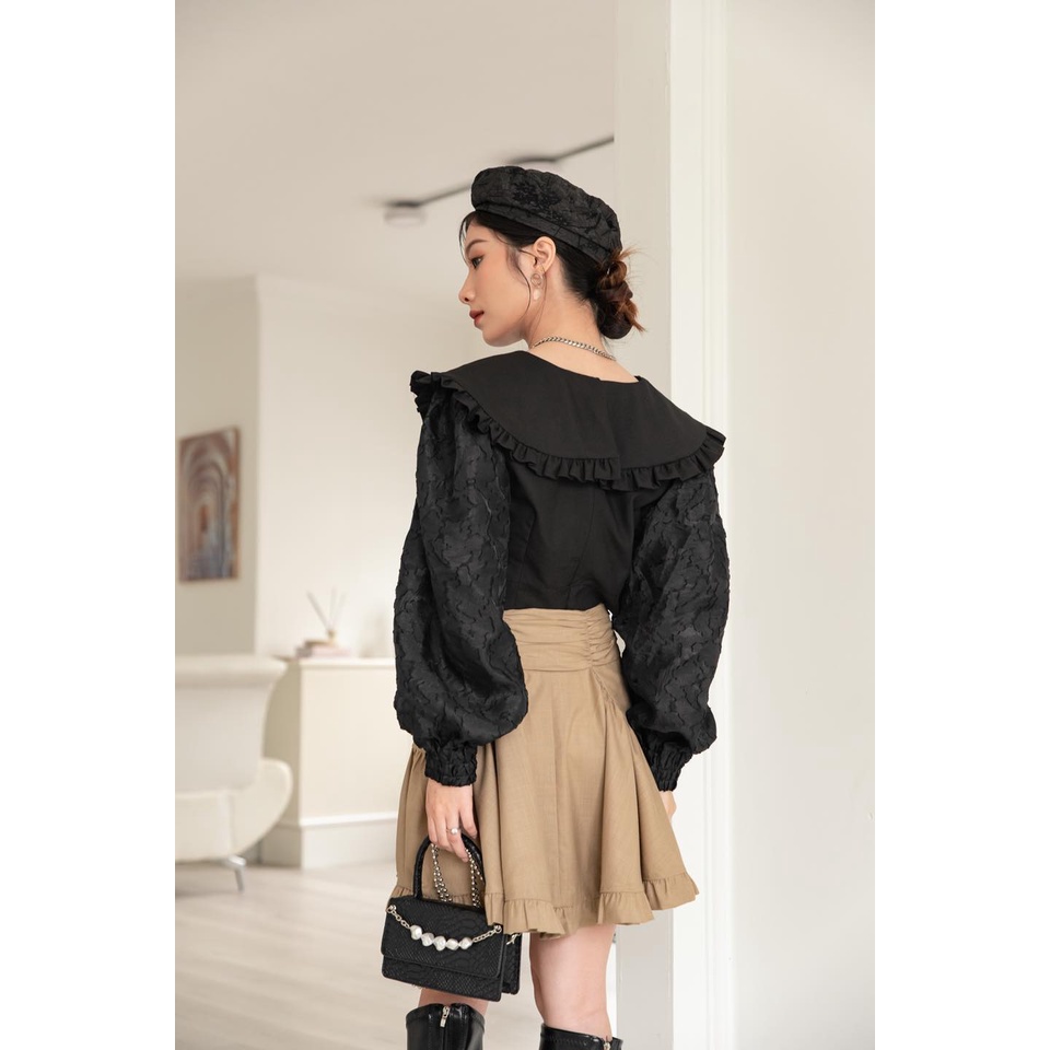Haze Shirt - Áo tiểu thư cổ lá sen dáng croptop TWENTYFIVE STUDIO