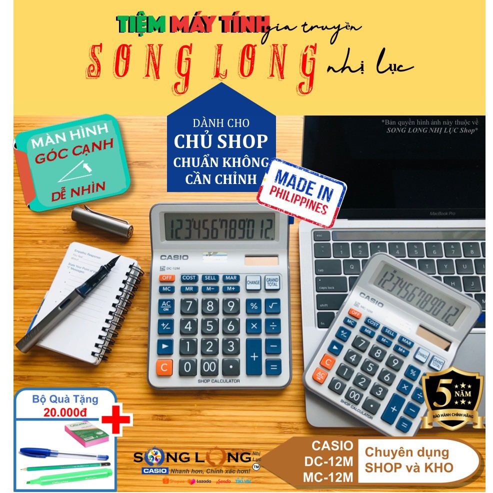 Máy Tính CASIO Chuyên Dụng Cho Shop MC-12M &amp; DC-12M – “Chuẩn” không cần Chỉnh! – Máy Tính Cầm Tay Nhập khẩu Phillipines