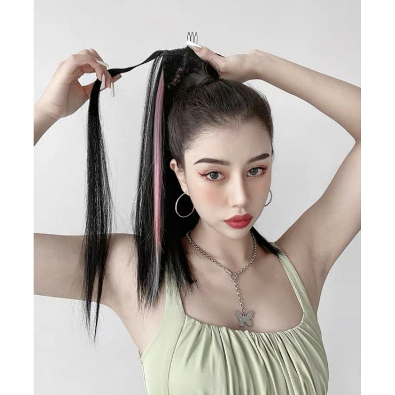 Tóc giả nữ FREESHIP☺ Tóc giả cột thẳng phối like