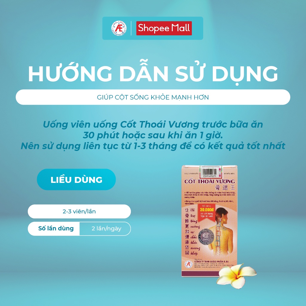 Cốt Thoái Vương giúp giảm thoái hóa, đau vai gáy từ thảo dược Hộp 90 viên và 180 viên từ DƯỢC PHẨM Á ÂU