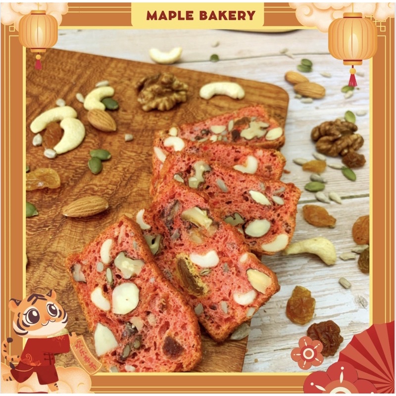 Bánh BISCOTTI Healthy vị dâu tây Túi zip 100g - Ngũ Cốc Ăn Kiêng Không Đường