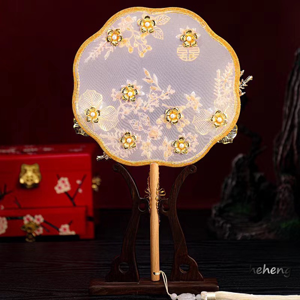 Quạt Cầm Tay Tuanshan Trung Hoa Cổ Điển Phụ Kiện Đám Cưới Cho Cô Dâu