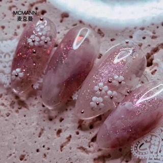 hoa trắng gắn nail nổi
