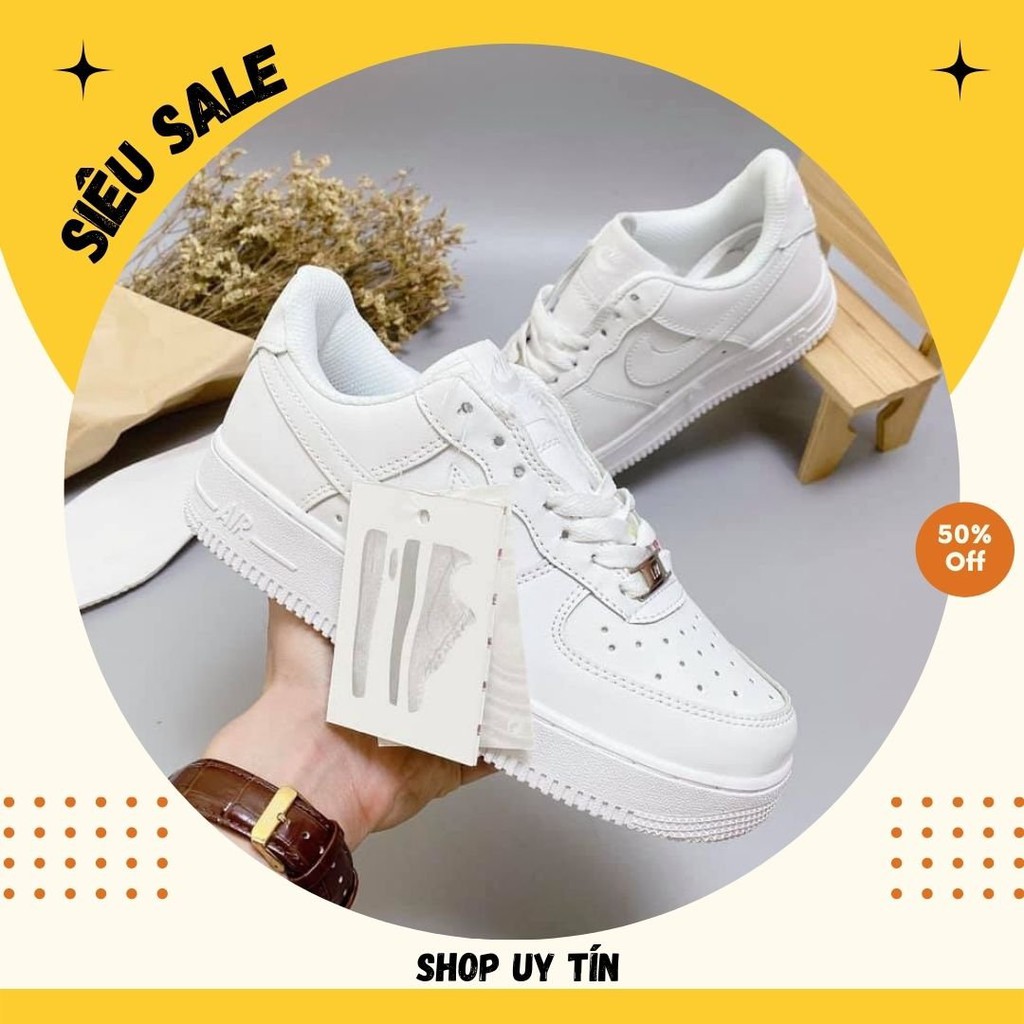 Giày 𝐍𝐢𝐤𝐞 trắng, 𝐍𝐢𝐤𝐞 AF1 Màu Trắng Bản Đẹp Tiêu Chuẩn Hot Hit 2021