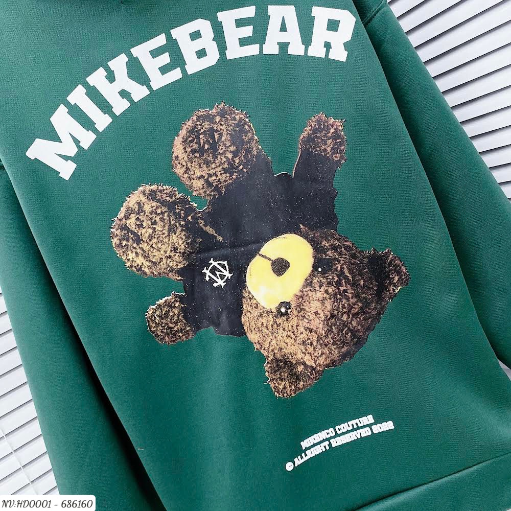 Áo Hoodie Nam Mikebear In Hình Gấu . Áo Nỉ Hoodie Mikebear Unisex Nam Nữ Chất Nỉ Bông Dày Dặn DT STORE MENWEAR