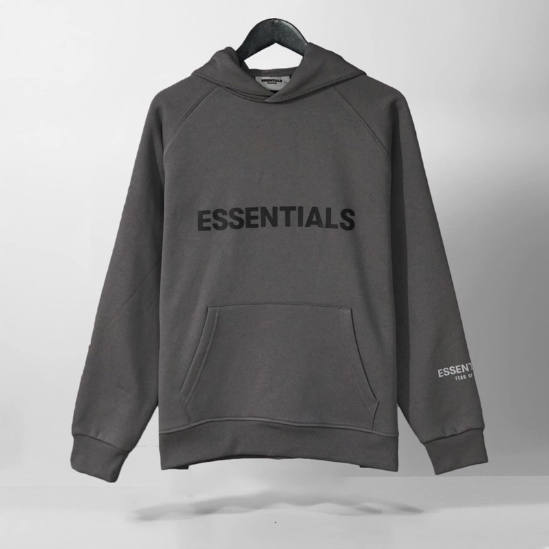 Áo nỉ hoodie chui có mũ Essentials tay chữ phản quang loại 1