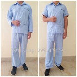 Bộ kẻ ông già - bộ ngủ ông già - bộ pijama ông già cộc tay