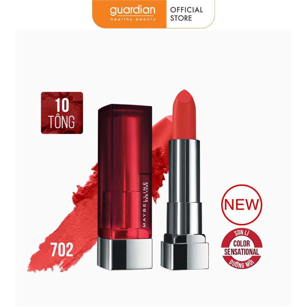 Son Lì Maybelline New York Mịn Môi Dưỡng Môi Color Sensational Creamy Matte 702 Tangerine Wave Hồng Đào 3.9g