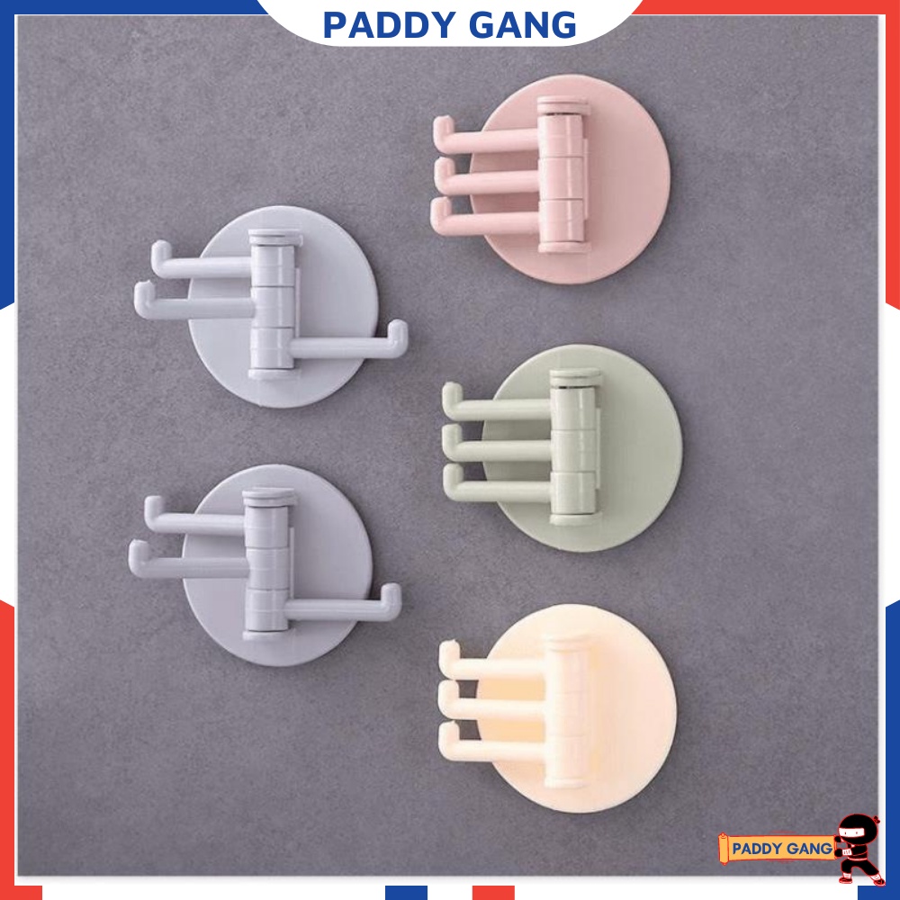 Móc Dán Tường Nhà Tắm Chịu Lực 3 Móc Xoay 180 Độ, Móc Gắn Nhà Bếp Siêu Dính Đa Năng Chắc Chắn Treo Quần Áo Chìa Khóa