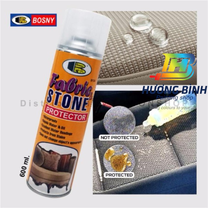 Sơn xịt chống thấm vải Fabric &amp; Stone Protector Bosny B124