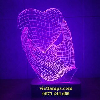 ĐÈN LED 3D BÀN TAY ĐÓN TRÁI TIM