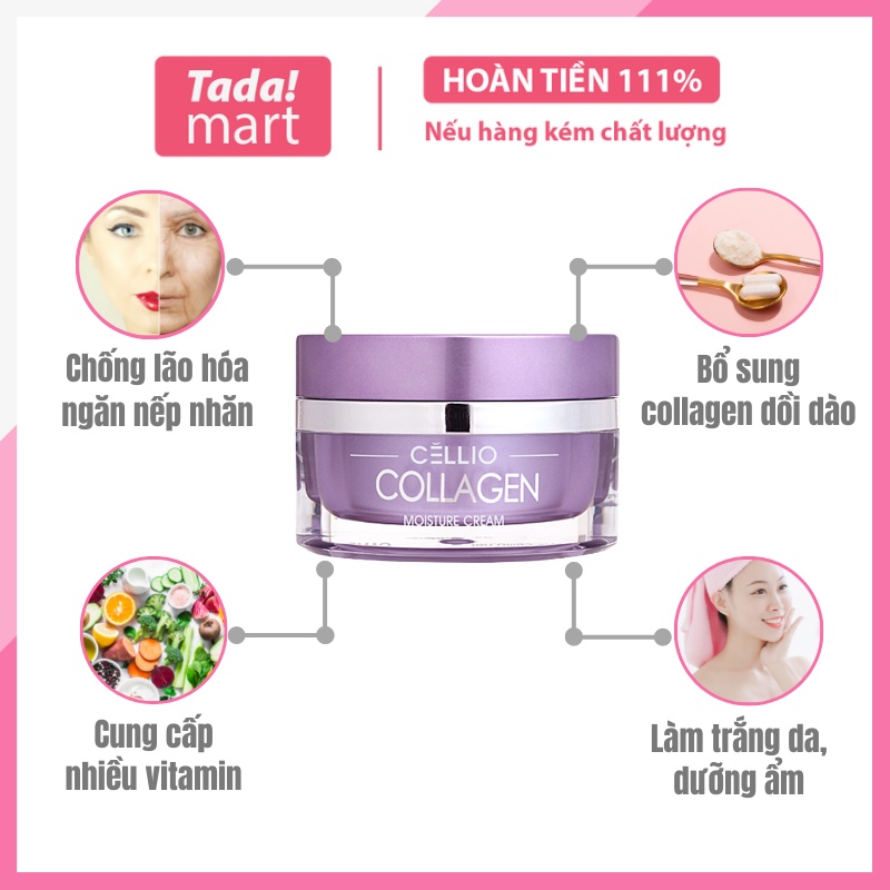 Kem dưỡng da chống lão hoá Cellio Collagen 50ml Hàn Quốc