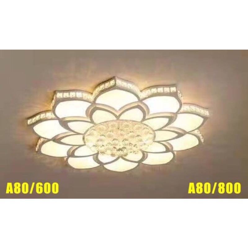 ĐÈN ỐP TRẦN HOA  SEN ĐÁ PHA LÊ PHI 600