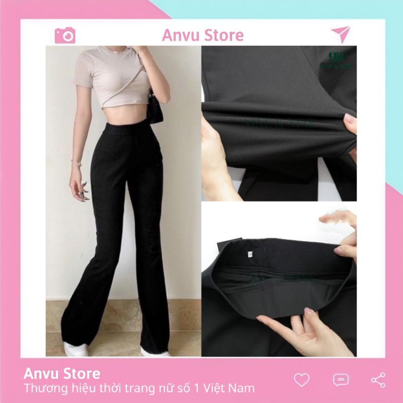 Quần ống loe legging bigsize cạp cao gen bụng chất cotton co dãn 4 chiều siêu hack dáng