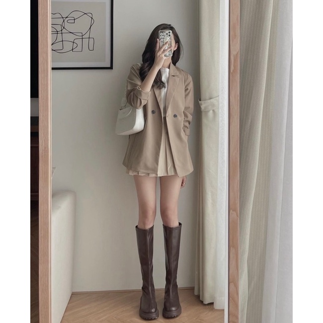 Áo Vest Blazer Basic Màu Trắng, Xanh Rêu, Đen