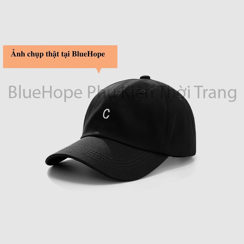 [Mã FAMARAL1 giảm 10K đơn 50K]Mũ lưỡi chai nam nữ nón chữ C Thêu Bluehope giá rẻ nhiều màu mẫu mới MN17