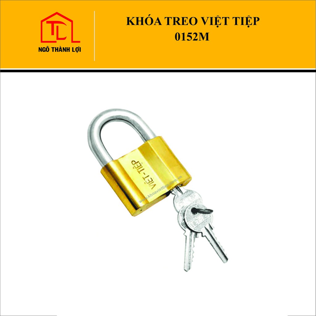 [GIÁ CỰC TỐT] Ổ Khóa cửa treo Việt Tiệp 1466/52M 0152M đồng vàng có bán tại Ngô Thành Lợi