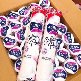 Bông tẩy trang aura 150 miếng