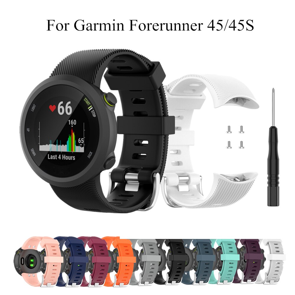 Dây Đeo Silicon Có Khóa Kim Loại Cho Đồng Hồ Thông Minh Garmin Forerunner 45 / 45s