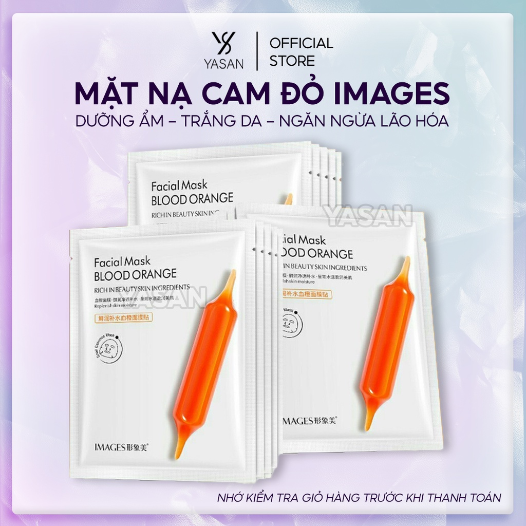 Mặt nạ giấy dưỡng trắng cấp ẩm IMAGES chiết xuất cam đỏ mask nội địa trung Yasan