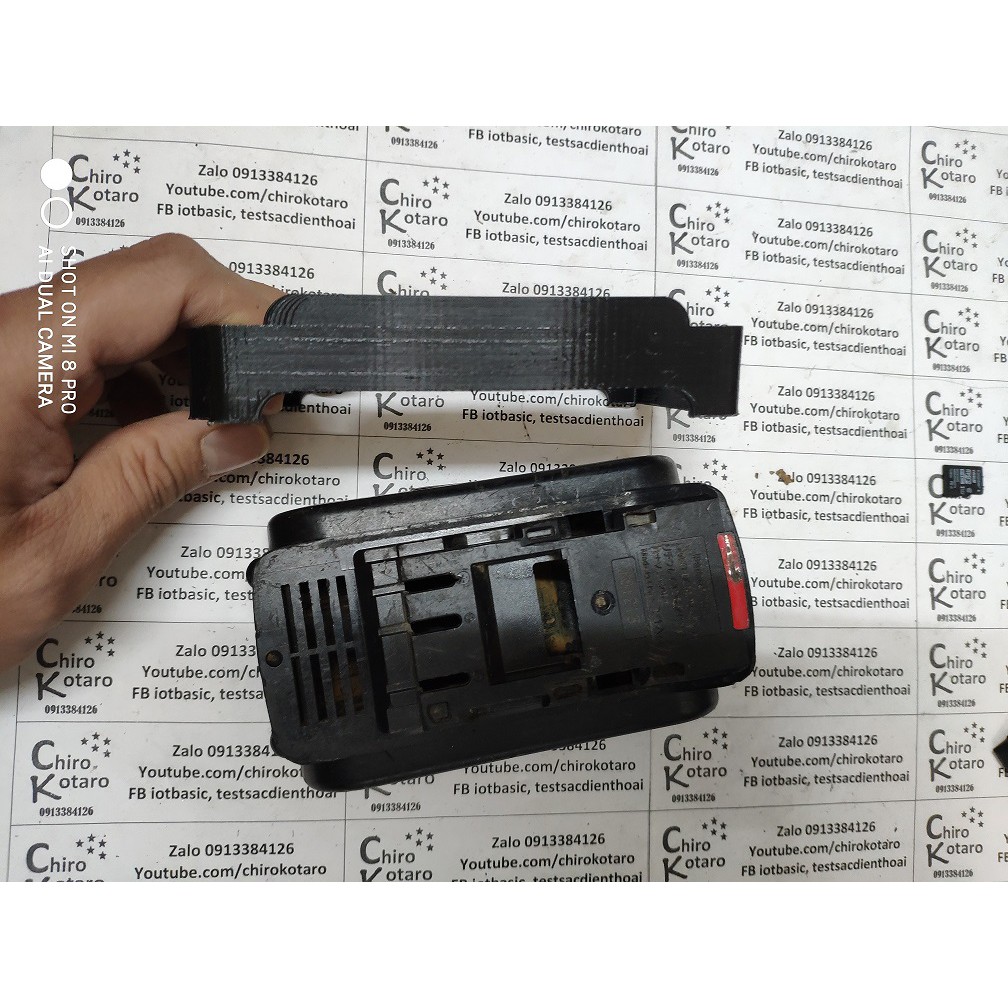 Miếng chèn tăng chiều cao cho hộp pin Panasonic National 14.4V Li-ion gắn 12 cell 18650