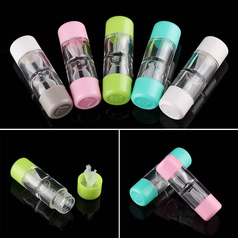 ♕YEW♕ New Contact Lens Case Mini Travel Glasses Holder Soaking Box Portable Candy Color Fashion Plastic Bottle Tube/Multicolor