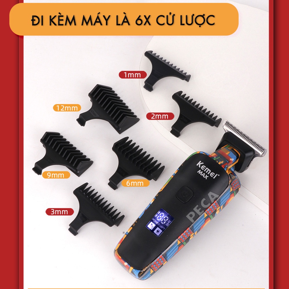Tông đơ chấn viền Kemei KM-MAX5090 màn hình LCD thông minh, thiết kế độc đáo, có thể cắt tóc,chấn viền, cạo râu
